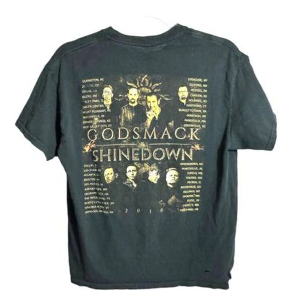 Godsmack & Shinedown 2018 Tour T-Shirt – Size M | Vintage & Torn Condition - Picture 1 of 11